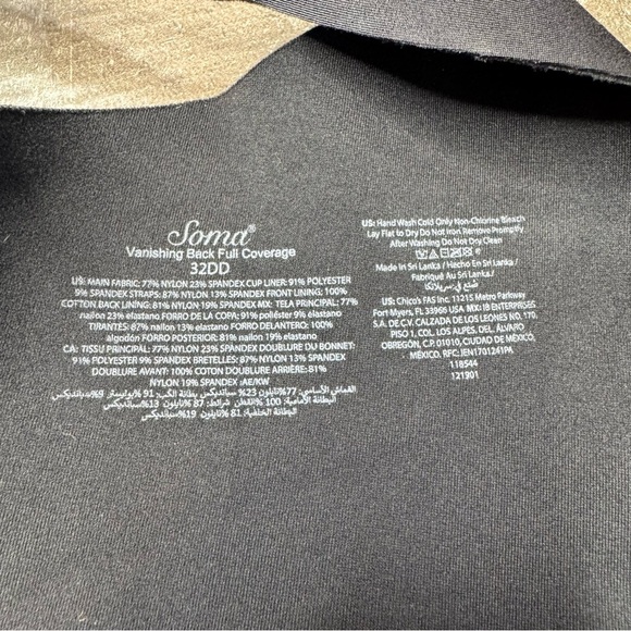 Soma Black Vanishing Back Full Coverage Bra with Seamless Design 32DD - Picture 7 of 9